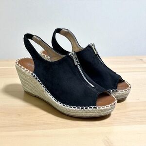 Patrizia by Spring Step Espadrille Wedge Sandal in Black Size EU 38